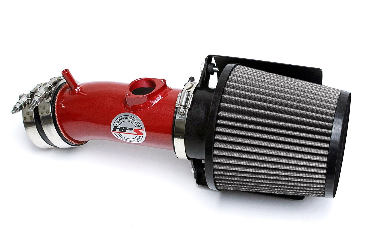 HPS Performance Shortram Air Intake Kit 2014-2017 Mazda Mazda6 2.5L Skyactiv, Includes Heat Shield, Red