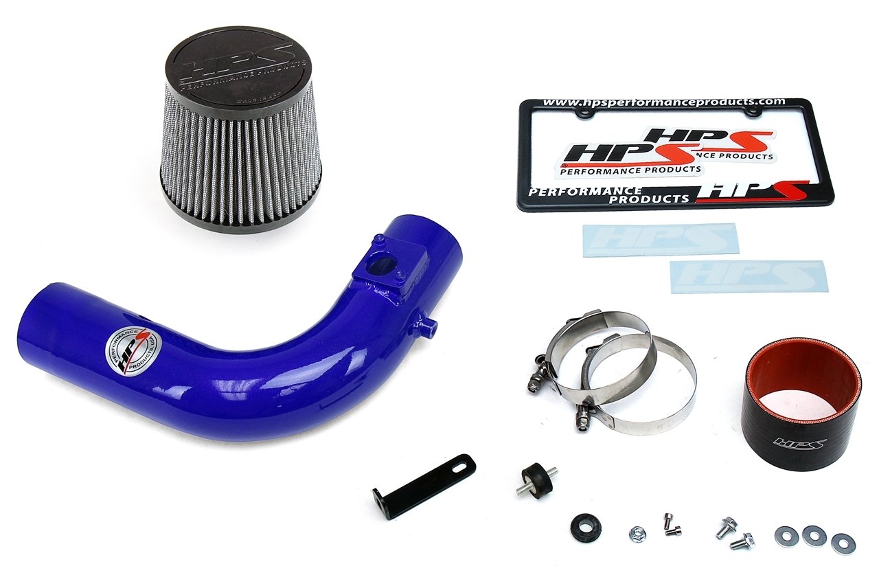 HPS Performance Shortram Air Intake Kit 2012-2019 Subaru BRZ, Includes Heat Shield, Blue