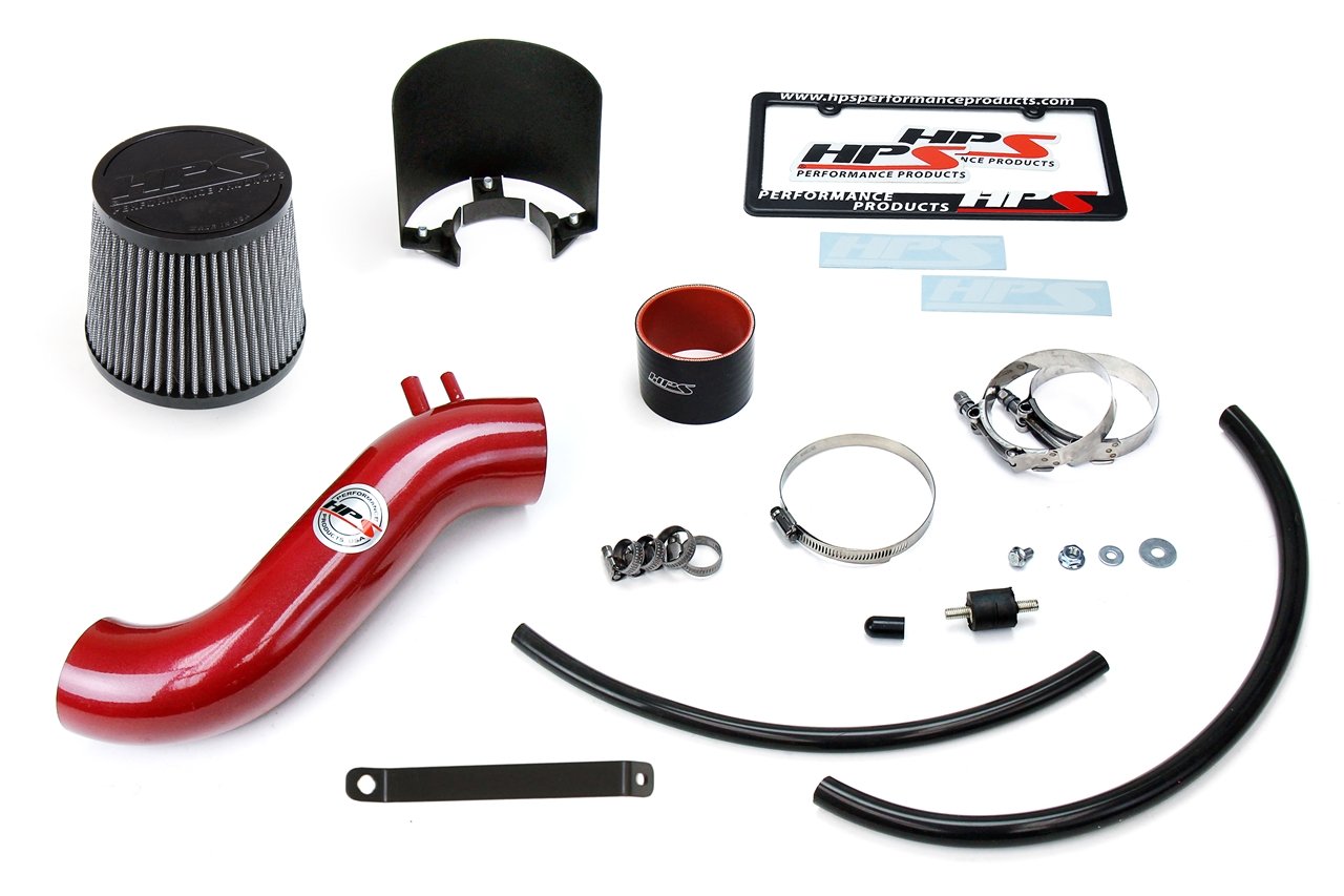 HPS Shortram Air Intake Kit 2015-2018 Hyundai Sonata 2.4L Non Turbo, Includes Heat Shield, Red