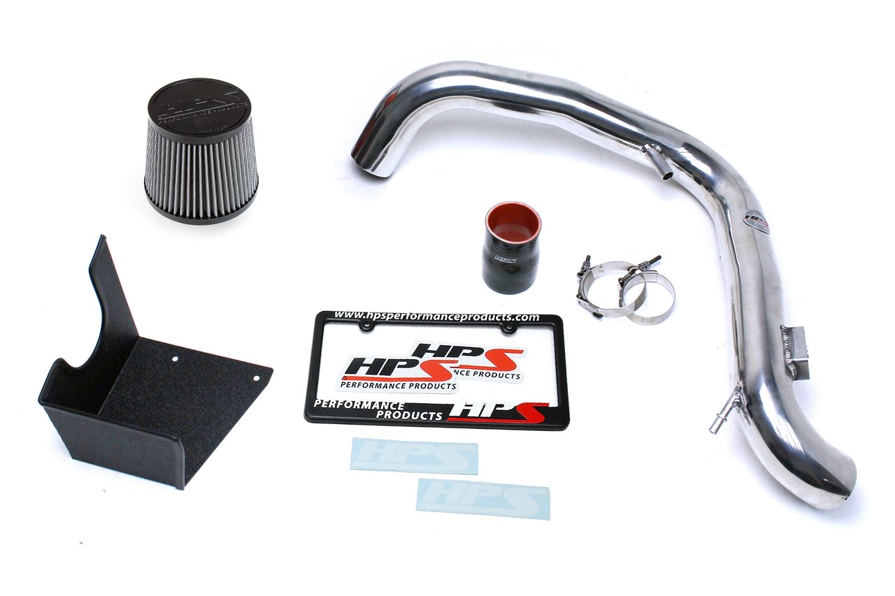 HPS Performance Shortram Air Intake Kit 2014-2015 Ford Fiesta ST 1.6L Turbo, Includes Heat Shield, Polish