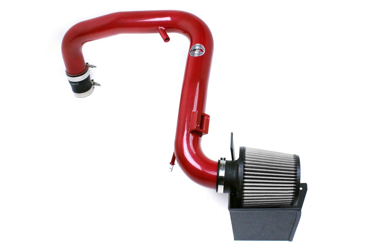 HPS Performance Shortram Air Intake Kit 2014-2015 Ford Fiesta ST 1.6L Turbo, Includes Heat Shield, Red