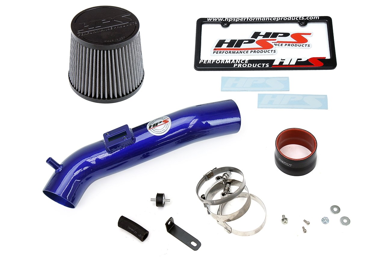 HPS Performance Shortram Air Intake Kit 2013-2017 Honda Accord 2.4L, Includes Heat Shield, Blue