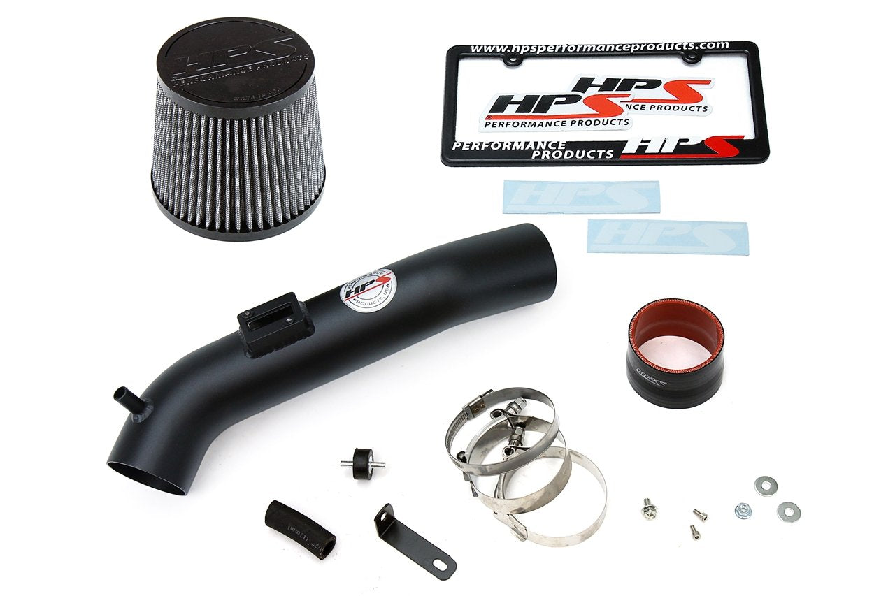 HPS Performance Shortram Air Intake Kit 2013-2017 Honda Accord 2.4L, Includes Heat Shield, Black