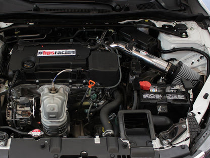 HPS Performance HPS Shortram Air Intake Kit 2013-2017 Honda Accord 2.4L, Includes Heat Shield, 827-555