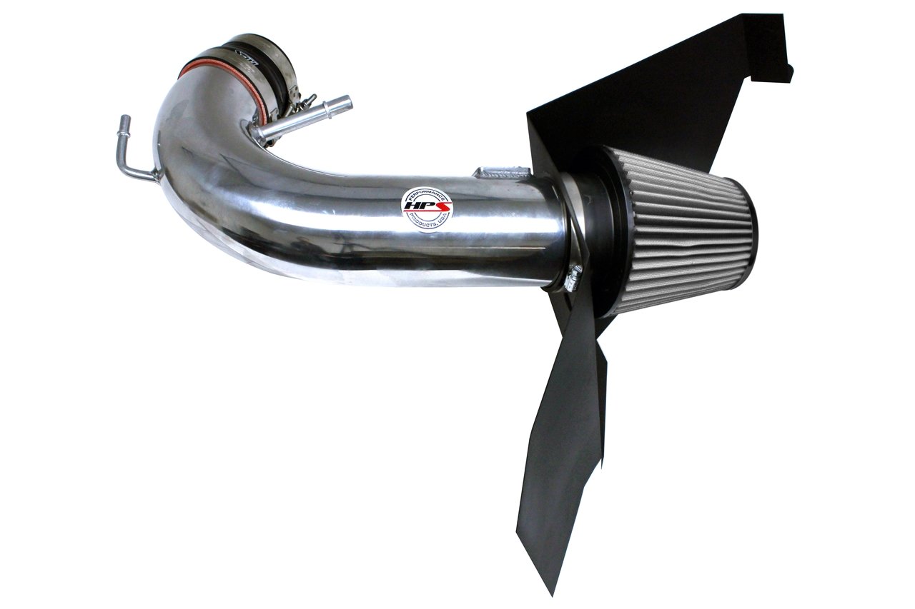 HPS Shortram Air Intake Kit 2015-2017 Ford Mustang GT V8 5.0L, Includes Heat Shield, Polish