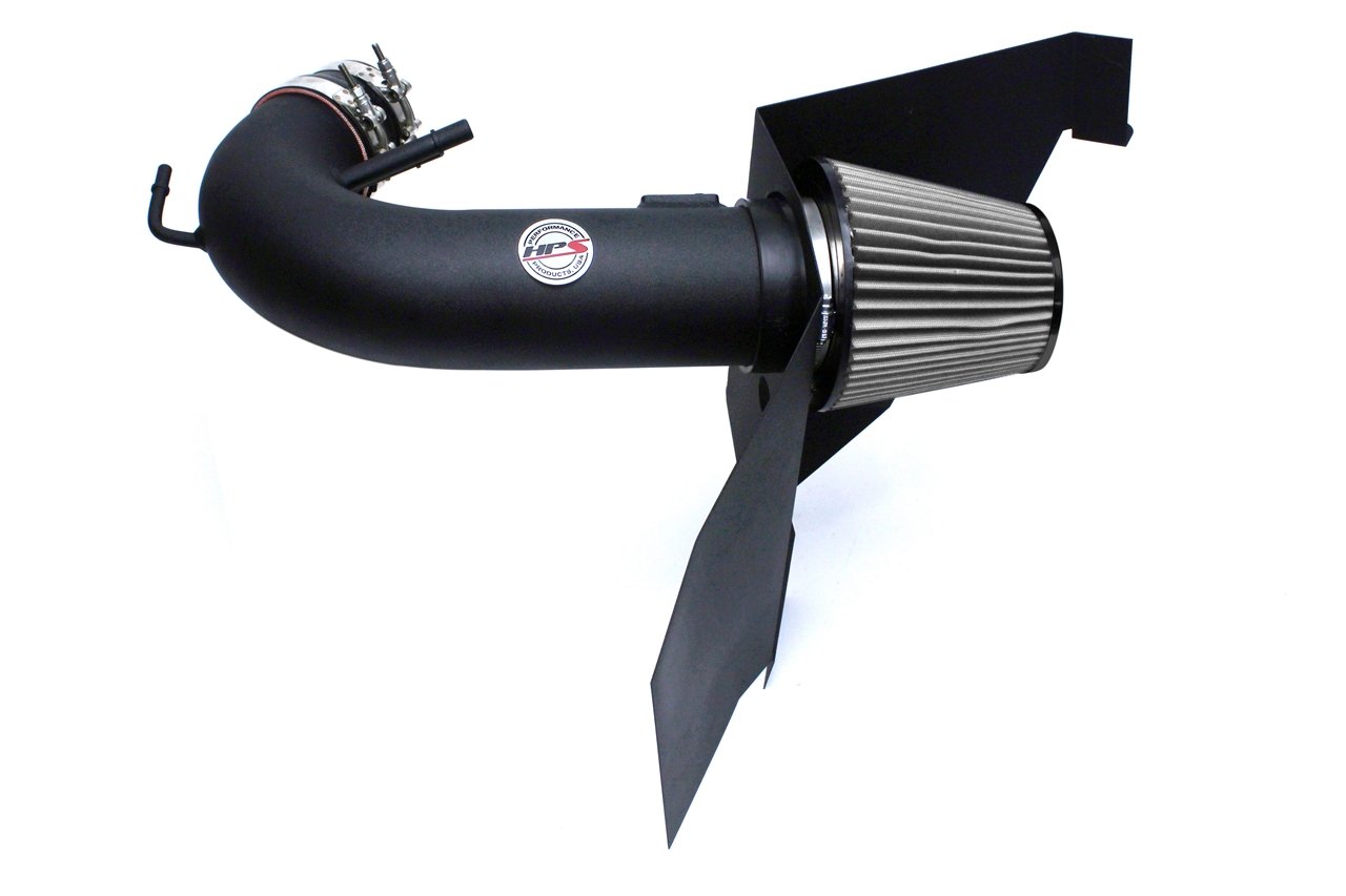 HPS Shortram Air Intake Kit 2015-2017 Ford Mustang GT V8 5.0L, Includes Heat Shield, Black