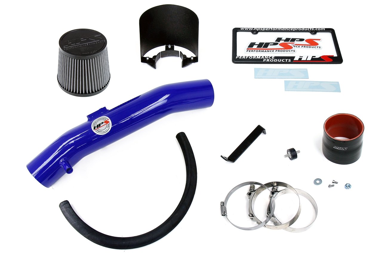 HPS Shortram Air Intake Kit 2004-2008 Nissan Maxima V6 3.5L, Includes Heat Shield, Blue