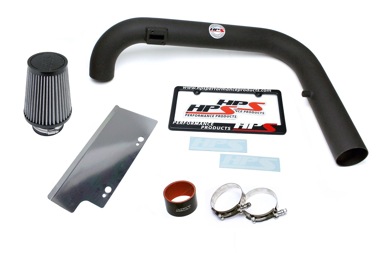 HPS Performance Shortram Air Intake Kit 2006-2008 Volkswagen EOS 2.0T Turbo FSI Auto Trans., Includes Heat Shield, Black