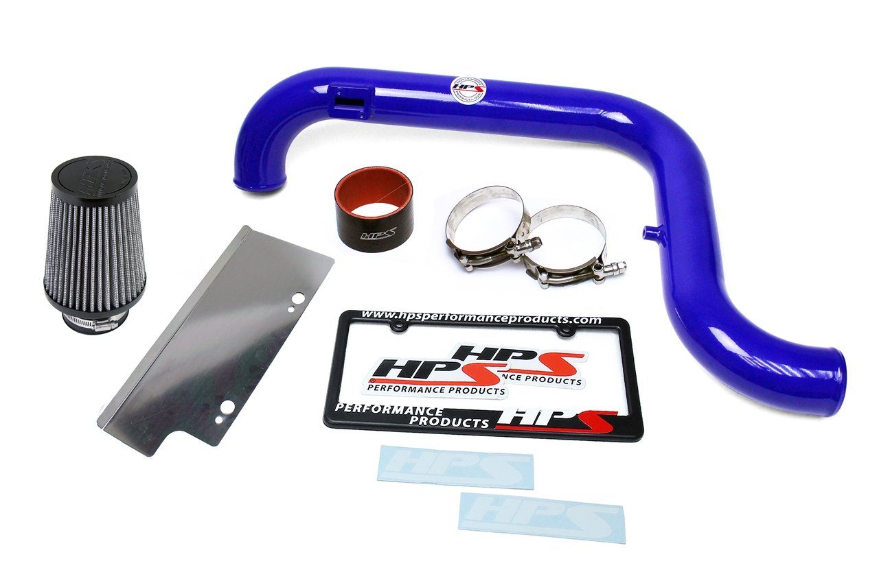 HPS Performance Shortram Air Intake Kit 2006-2008 Audi A3 2.0T Turbo FSI, Includes Heat Shield, Blue