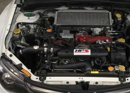 HPS Shortram Air Intake Kit 2008-2014 Subaru WRX 2.5L Turbo, Includes Heat Shield, Black