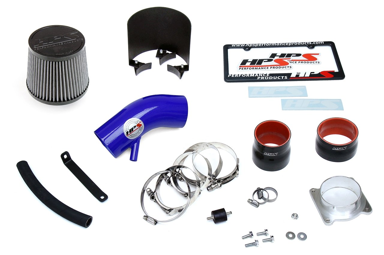 HPS Shortram Air Intake Kit 2002-2006 Nissan Altima 2.5L 4Cyl, Includes Heat Shield, Blue