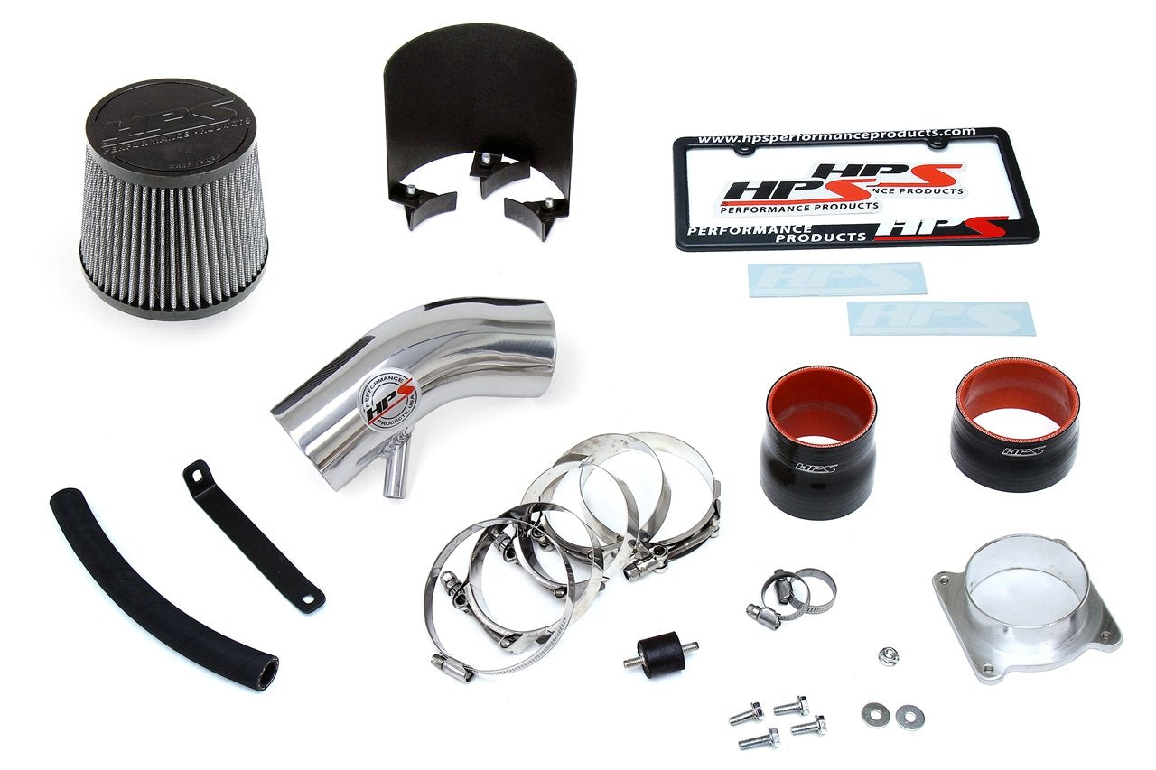 HPS Shortram Air Intake Kit 2002-2006 Nissan Altima 2.5L 4Cyl, Includes Heat Shield, Polish