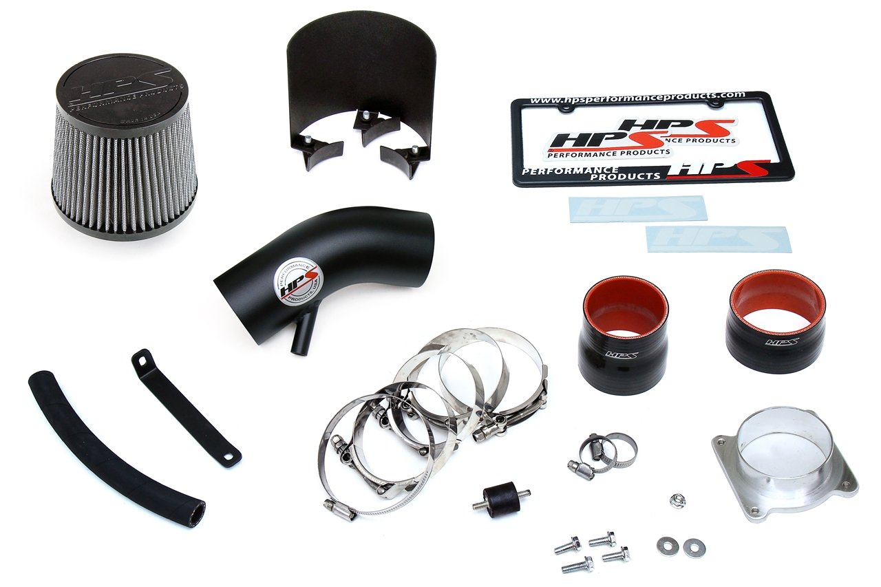 HPS Performance Shortram Air Intake Kit 2002-2006 Nissan Altima 2.5L 4Cyl, Includes Heat Shield, Black