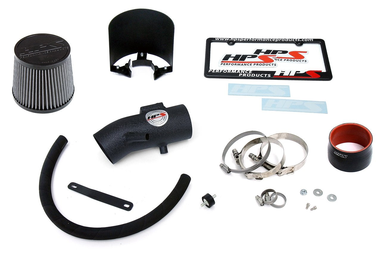 HPS Performance Shortram Air Intake Kit 2007-2012 Nissan Altima V6 3.5L, Includes Heat Shield, Black