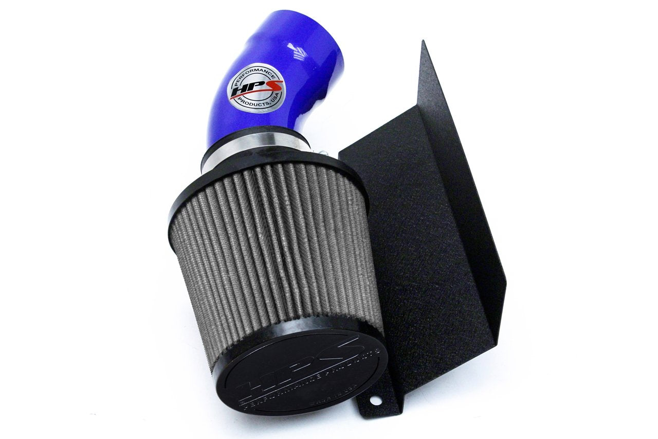 HPS Performance Shortram Air Intake Kit 2015-2017 Chrysler 200 2.4L without MAF sensor, Includes Heat Shield, Blue