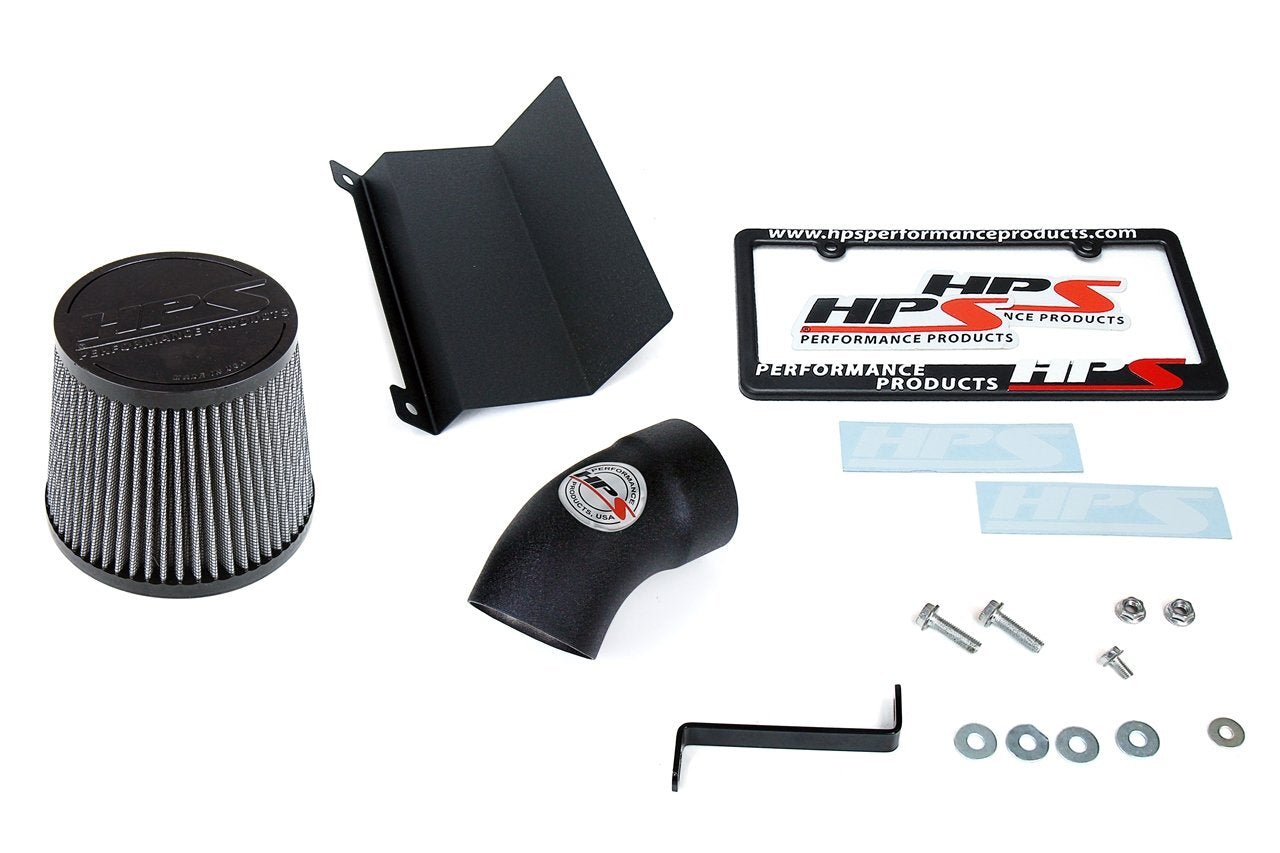 HPS Performance Shortram Air Intake Kit 2015-2017 Chrysler 200 2.4L without MAF sensor, Includes Heat Shield, Black