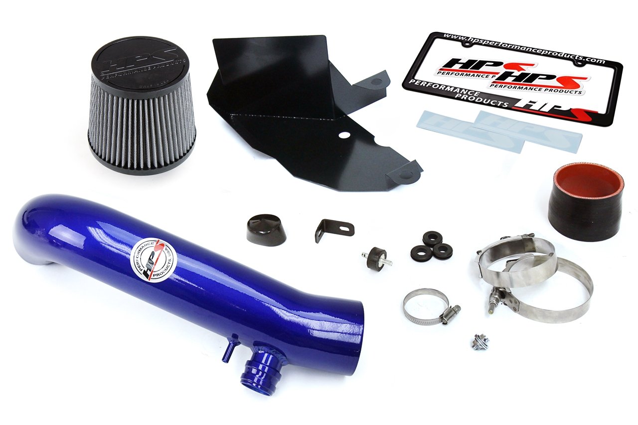 HPS Performance Shortram Air Intake Kit 2015-2017 Volkswagen GTI 2.0T TSI Turbo, Includes Heat Shield, Blue