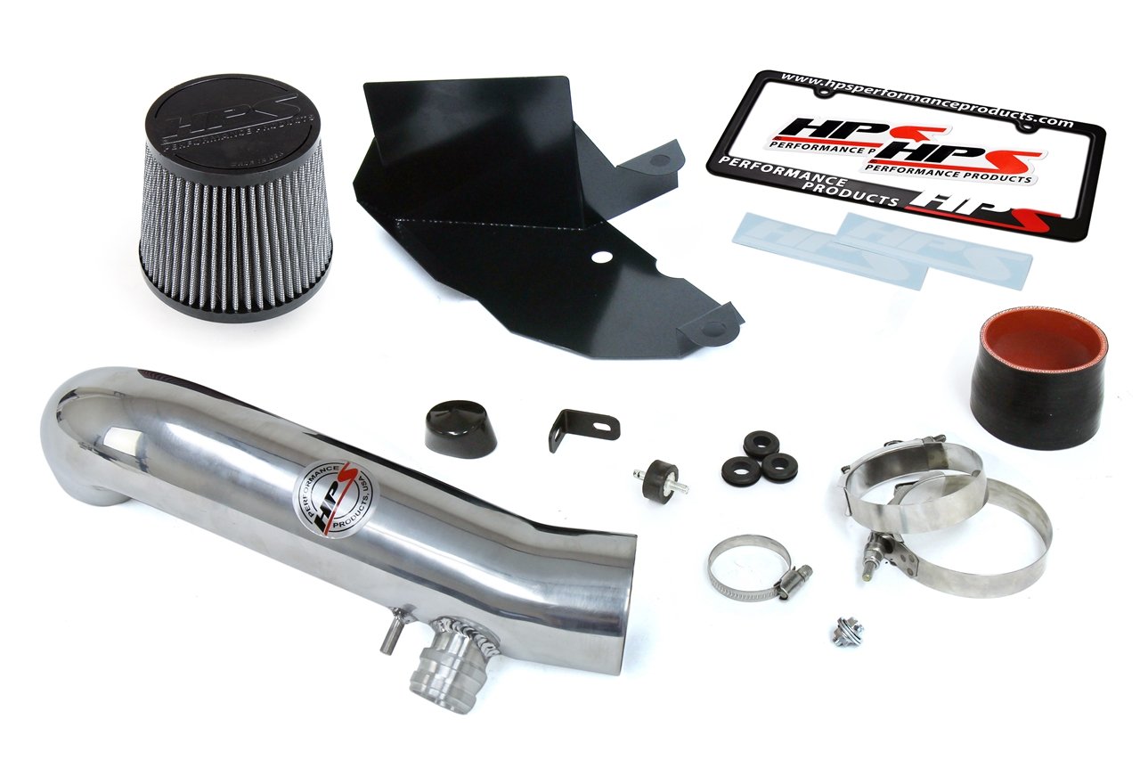 HPS Shortram Air Intake Kit 2015-2017 Volkswagen GTI 2.0T TSI Turbo, Includes Heat Shield, Polish