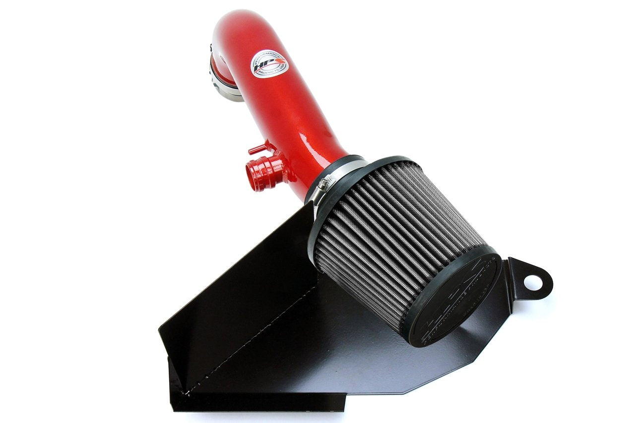 HPS Performance Shortram Air Intake Kit 2015-2017 Volkswagen GTI 2.0T TSI Turbo, Includes Heat Shield, Red