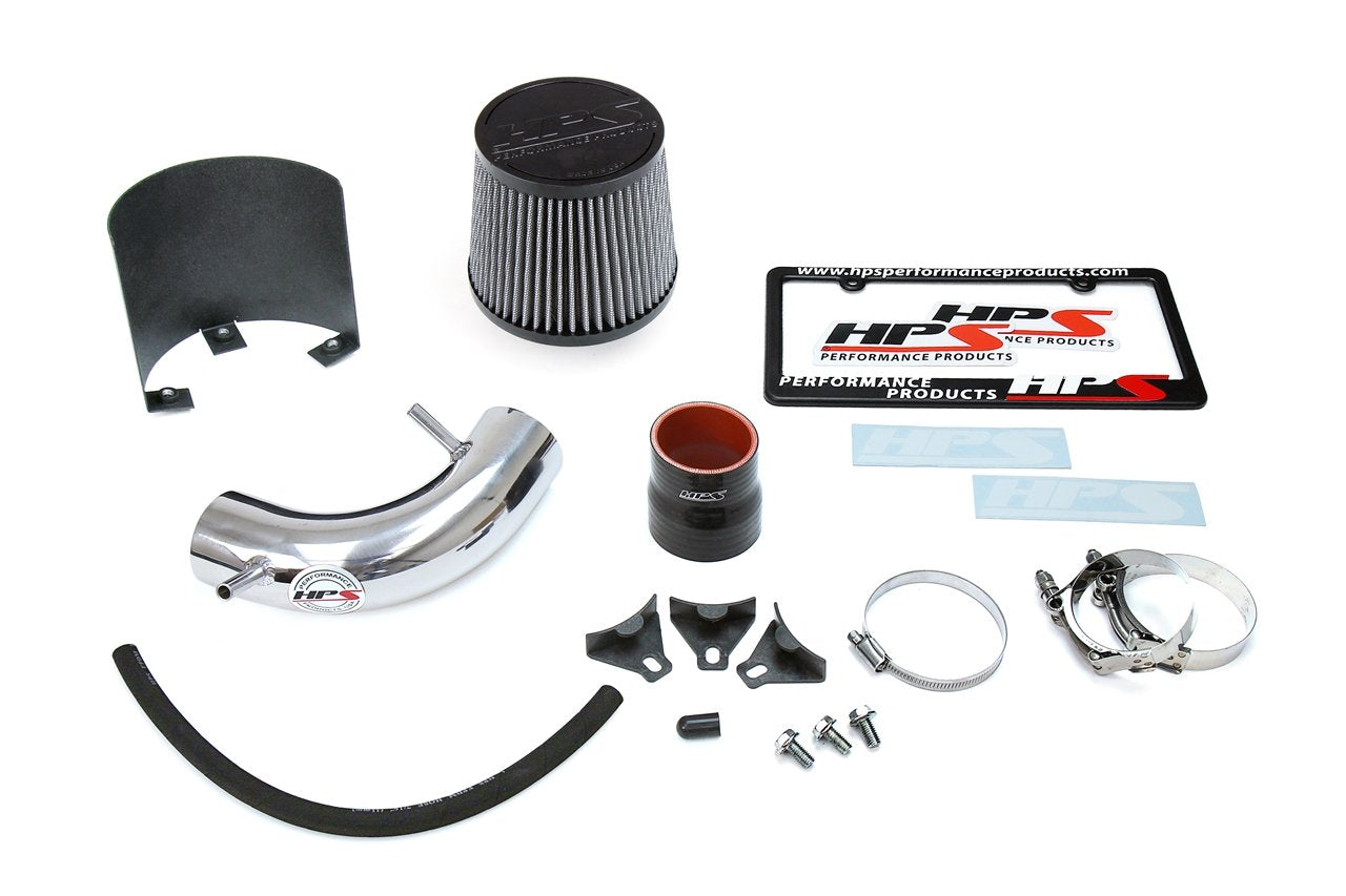 HPS Shortram Air Intake Kit 2014-2015 Ford Fiesta 1.6L Non Turbo, Includes Heat Shield, Polish