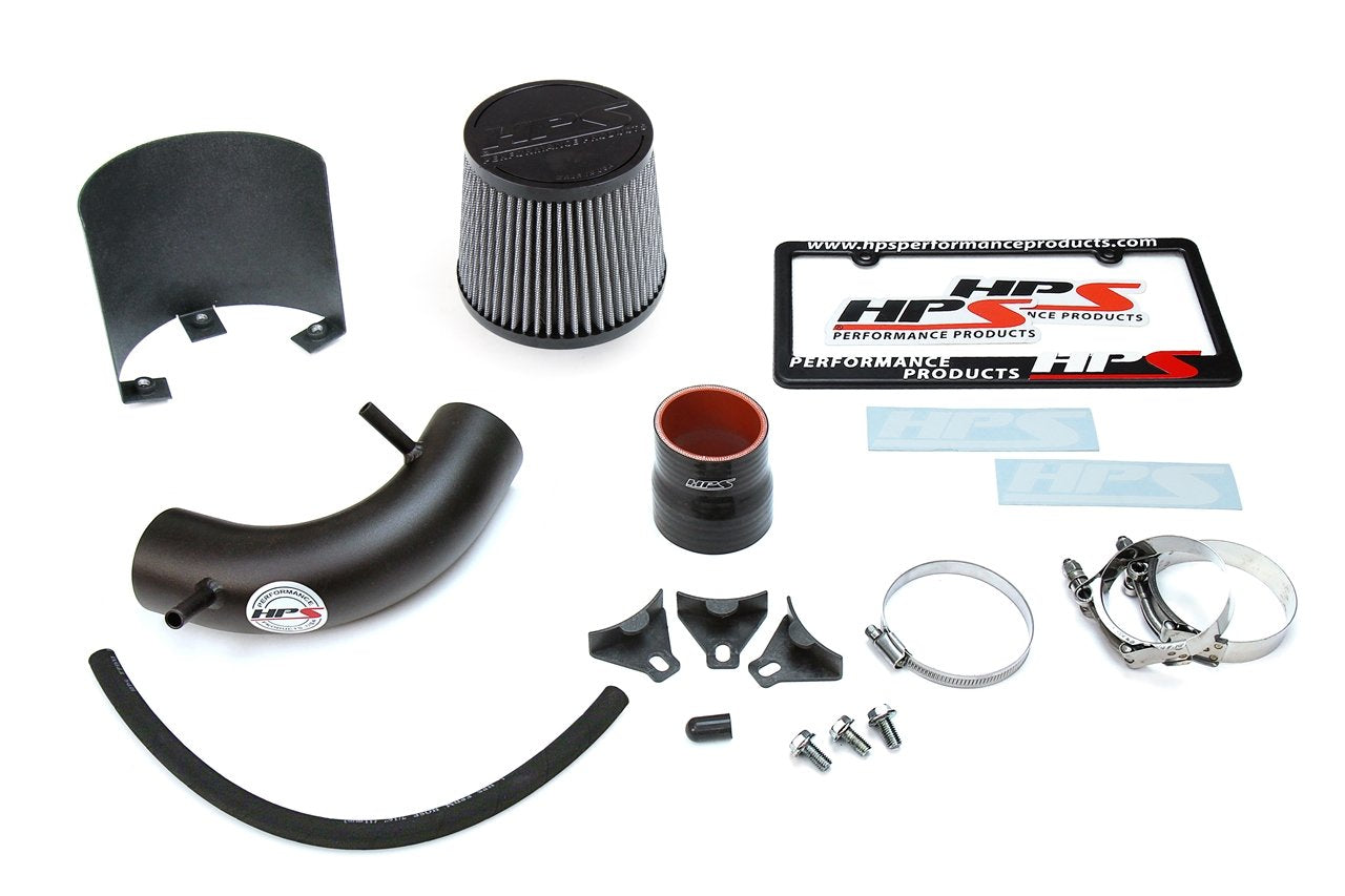 HPS Shortram Air Intake Kit 2014-2015 Ford Fiesta 1.6L Non Turbo, Includes Heat Shield, Black