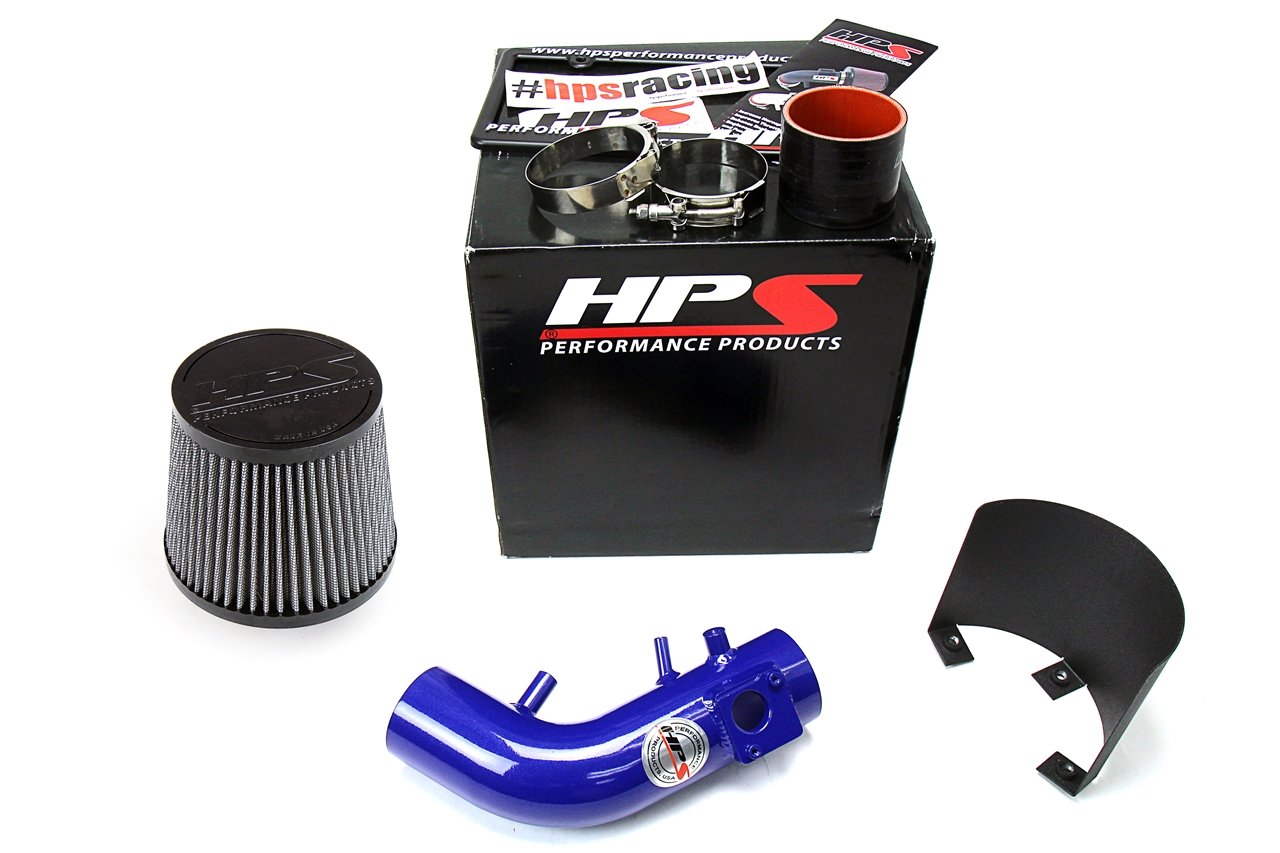 HPS Performance Shortram Air Intake Kit 2007-2009 Honda CR-V 2.4L, Includes Heat Shield, Blue