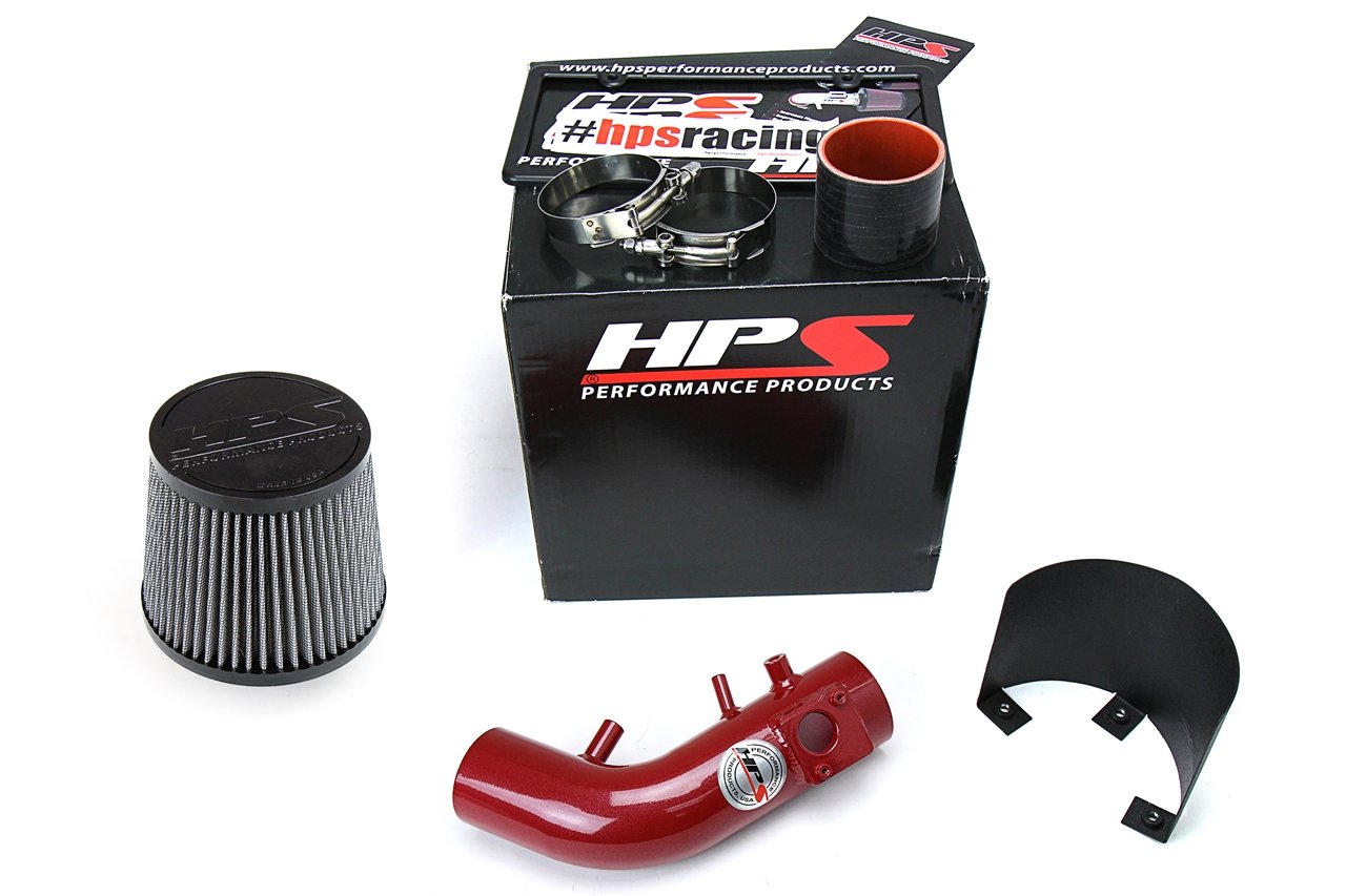 HPS Performance Shortram Air Intake Kit 2007-2009 Honda CR-V 2.4L, Includes Heat Shield, Red