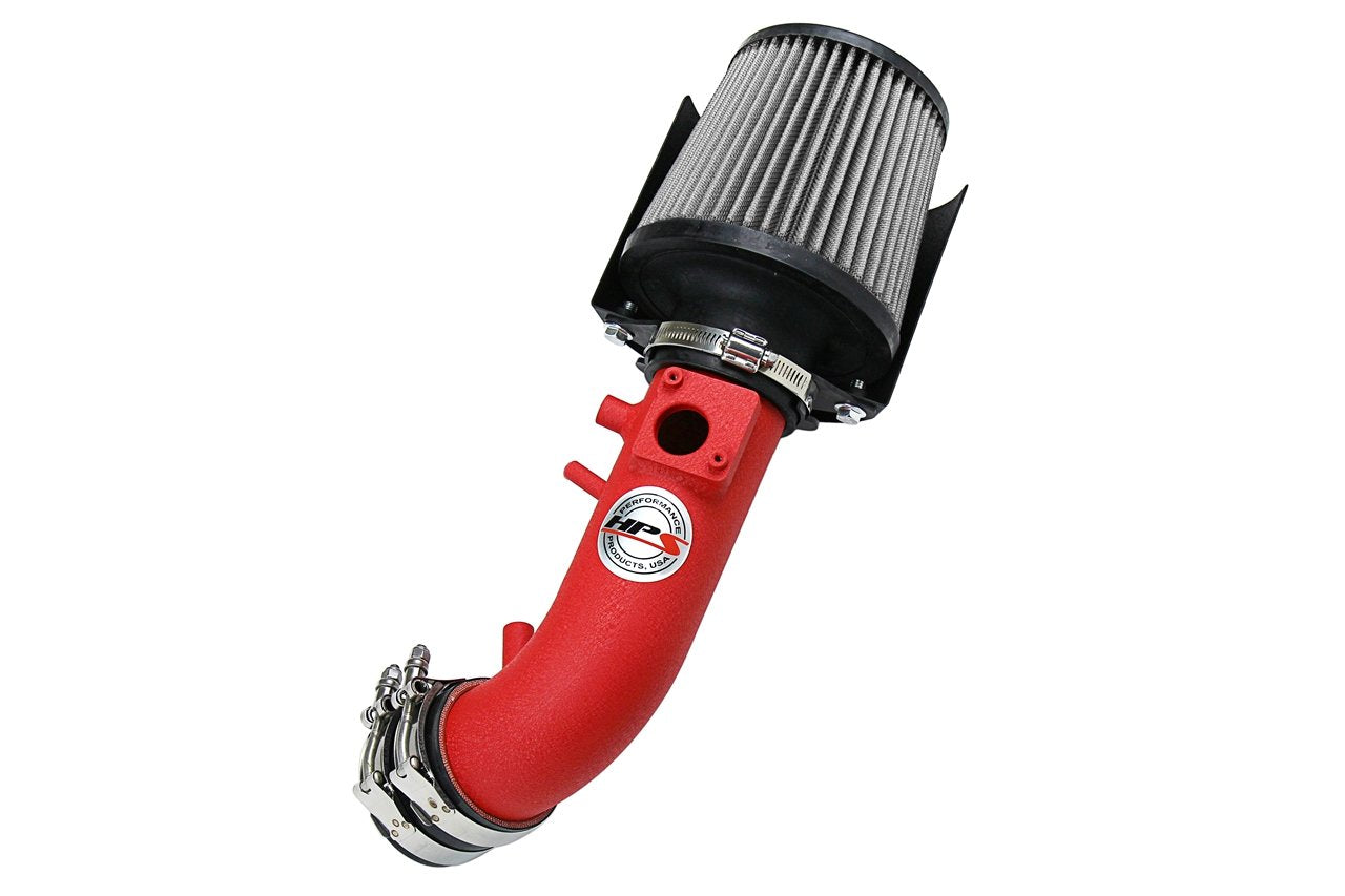 HPS Performance Shortram Air Intake Kit 2007-2009 Honda CR-V 2.4L, Includes Heat Shield, Wrinkle Red