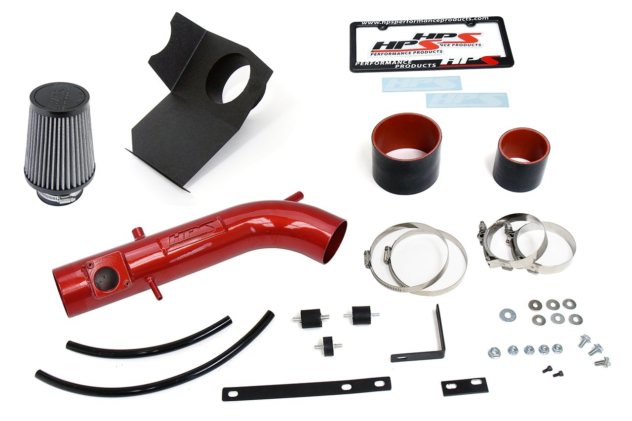 HPS Performance Shortram Air Intake Kit 2001-2005 Lexus IS300 3.0L, Includes Heat Shield, Red