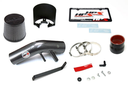 HPS Shortram Air Intake Kit 2016-2017 Kia Optima LX 1.6L Turbo, Includes Heat Shield, Gunmetal