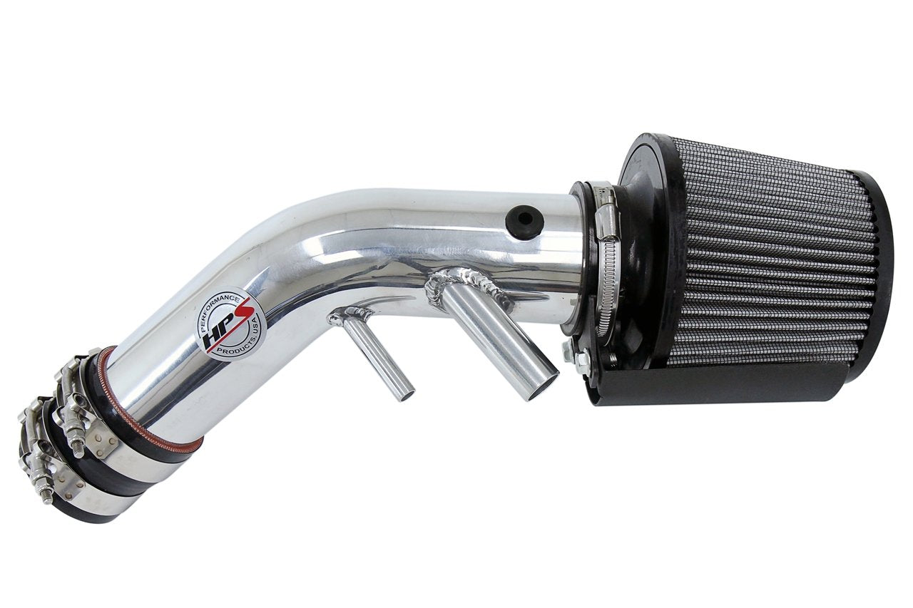 HPS Shortram Air Intake Kit 2016-2017 Kia Optima LX 1.6L Turbo, Includes Heat Shield, Polish