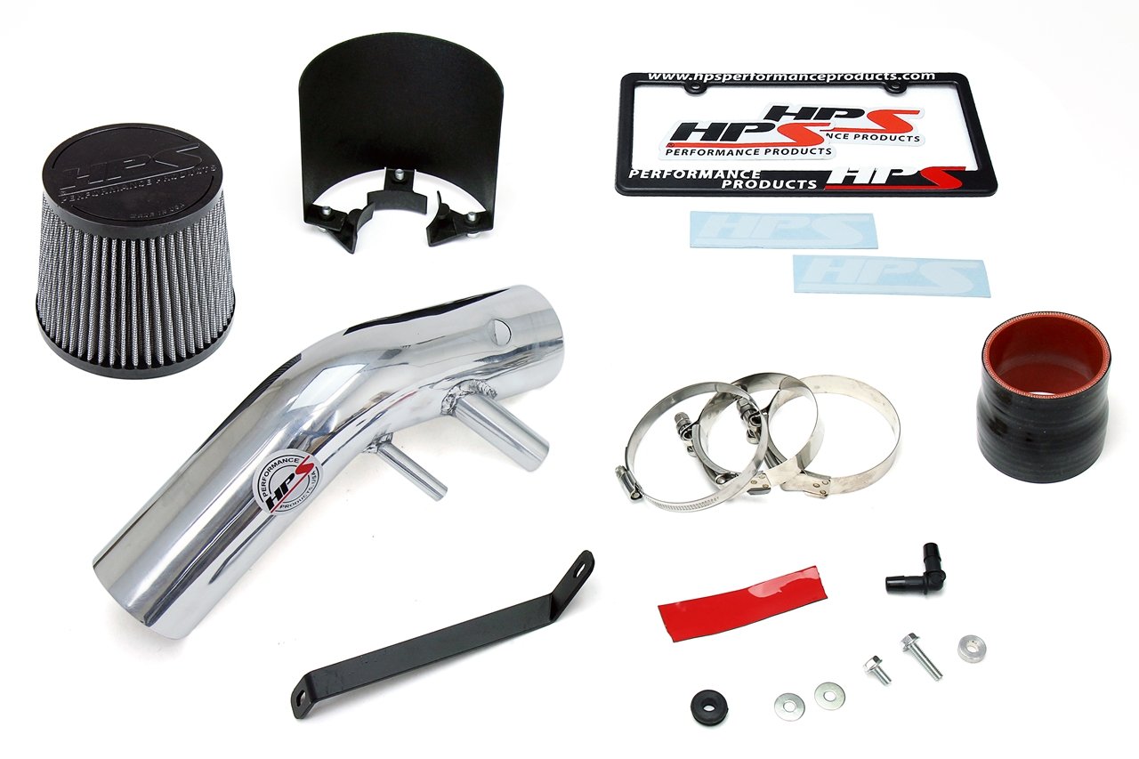 HPS Shortram Air Intake Kit 2016-2017 Kia Optima LX 1.6L Turbo, Includes Heat Shield, Polish