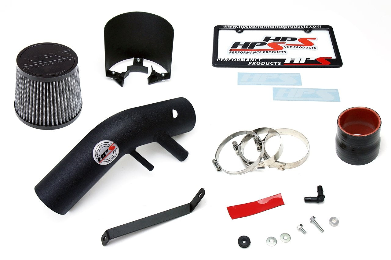 HPS Shortram Air Intake Kit 2016-2017 Kia Optima LX 1.6L Turbo, Includes Heat Shield, Black