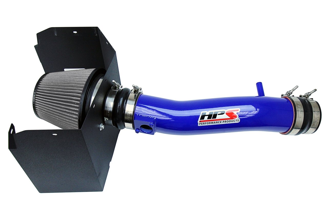 HPS Performance Shortram Air Intake Kit 2016-2019 Toyota Tacoma 3.5L V6, Includes Heat Shield, Blue