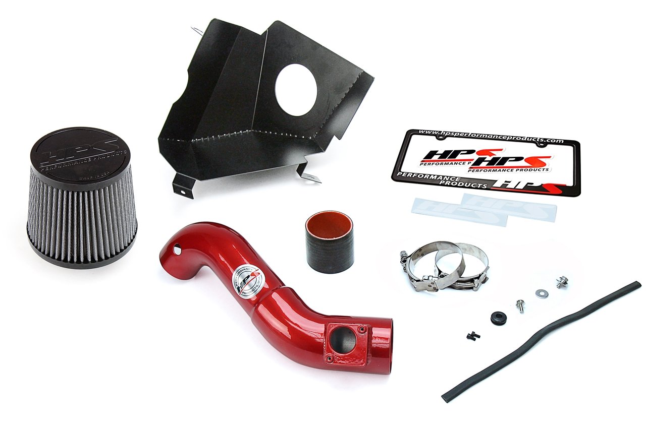 HPS Performance Shortram Air Intake Kit 2016-2019 Honda Civic 2.0L Non Turbo, Includes Heat Shield, Red