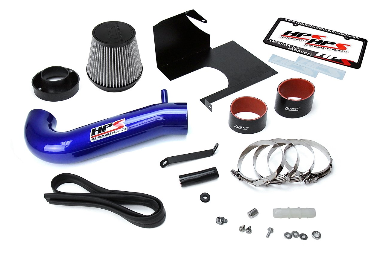 HPS Performance Shortram Air Intake Kit 2011-2017 Dodge Charger 5.7L V8 except Shaker Hood, Includes Heat Shield, Blue