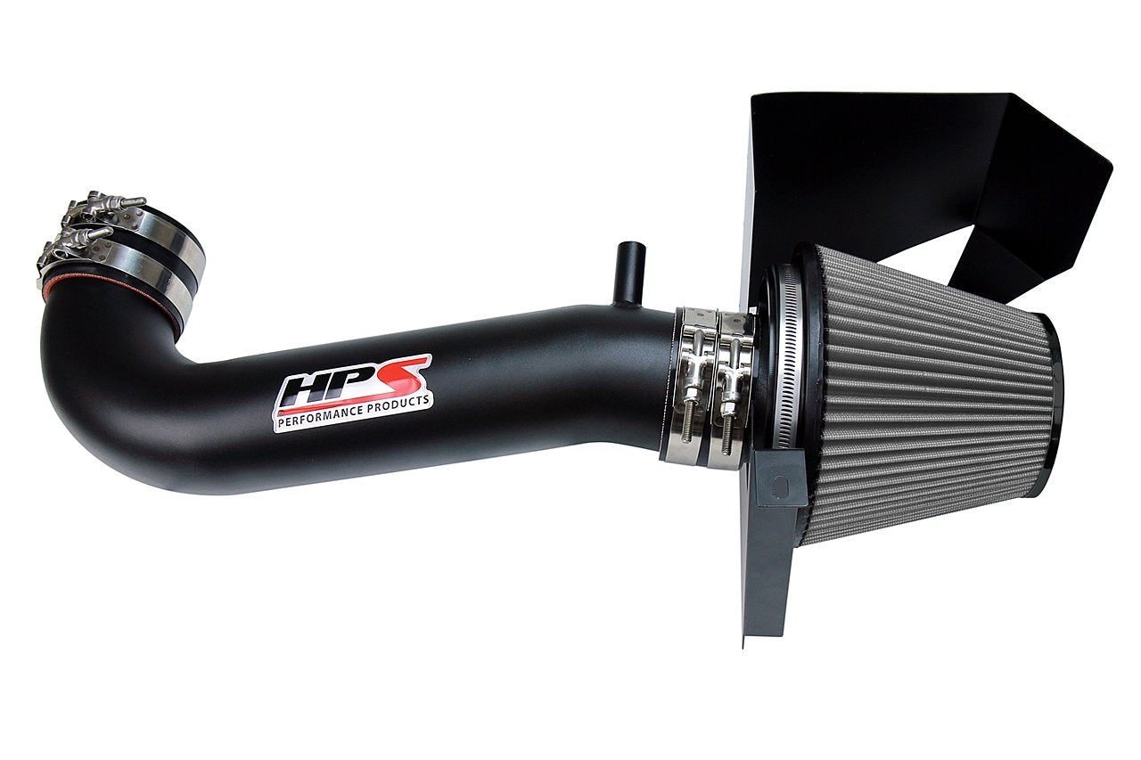 HPS Performance Shortram Air Intake Kit 2011-2017 Dodge Charger 5.7L V8 except Shaker Hood, Includes Heat Shield, Black