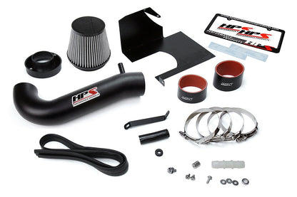 HPS Shortram Air Intake Kit 2011-2017 Dodge Challenger 5.7L V8 except Shaker Hood, Includes Heat Shield, Black