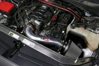 HPS Shortram Air Intake Kit 2011-2017 Dodge Challenger 5.7L V8 except Shaker Hood, Includes Heat Shield, Red