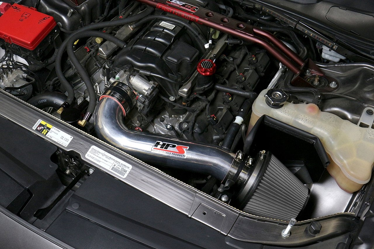 HPS Shortram Air Intake Kit 2011-2017 Chrysler 300C 5.7L V8 except Shaker Hood, Includes Heat Shield, Red