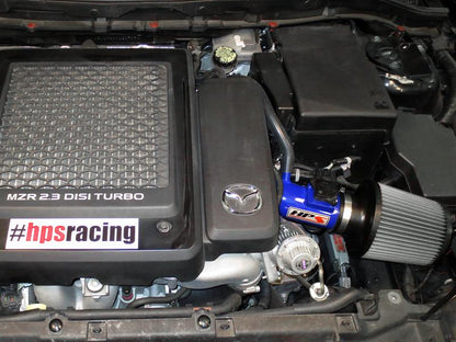 HPS Shortram Air Intake Kit 2007-2013 Mazda Mazdaspeed 3 2.3L Turbo, Blue
