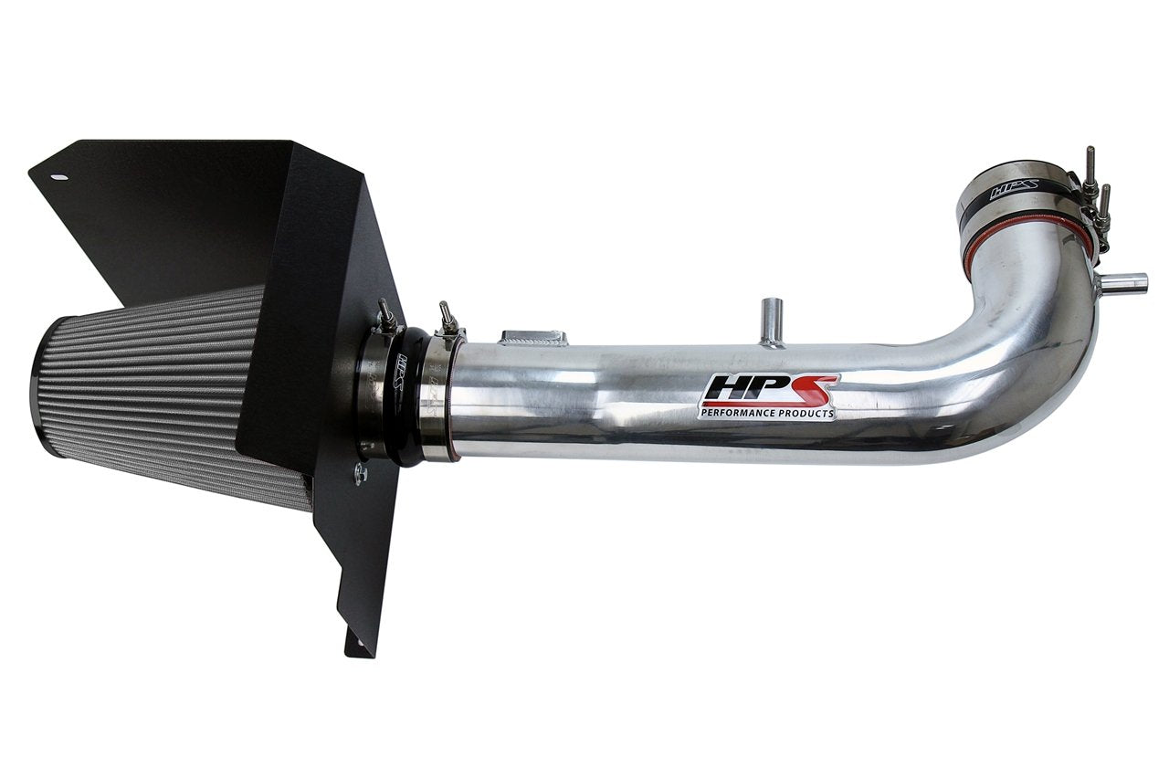 HPS Shortram Air Intake Kit 2015-2018 Chevy Suburban 1500 5.3L V8, Includes Heat Shield, Polish