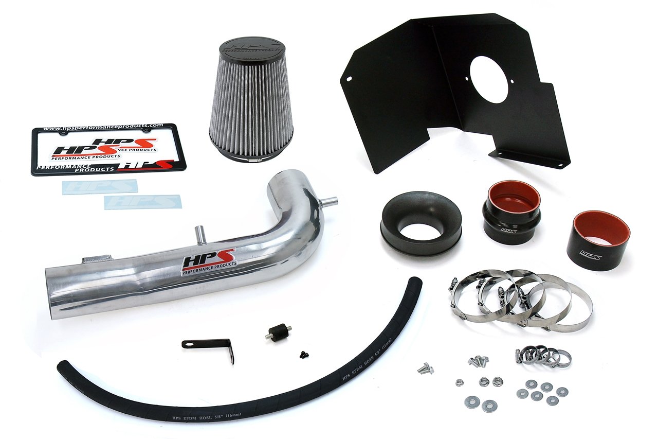 HPS Shortram Air Intake Kit 2015-2018 Chevy Suburban 1500 5.3L V8, Includes Heat Shield, Polish