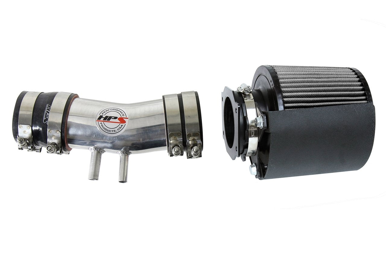 HPS Shortram Air Intake Kit 1999-2004 Nissan Frontier 3.3L V6 Non Supercharged, Includes Heat Shield, Polish