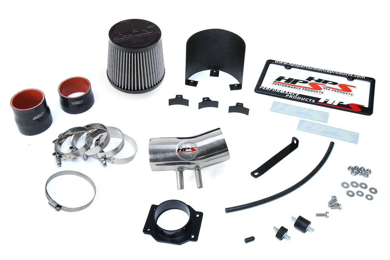 HPS Shortram Air Intake Kit 1999-2004 Nissan Frontier 3.3L V6 Non Supercharged, Includes Heat Shield, Polish