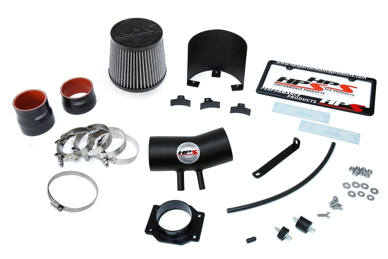 HPS Shortram Air Intake Kit 1999-2004 Nissan Frontier 3.3L V6 Non Supercharged, Includes Heat Shield, Black