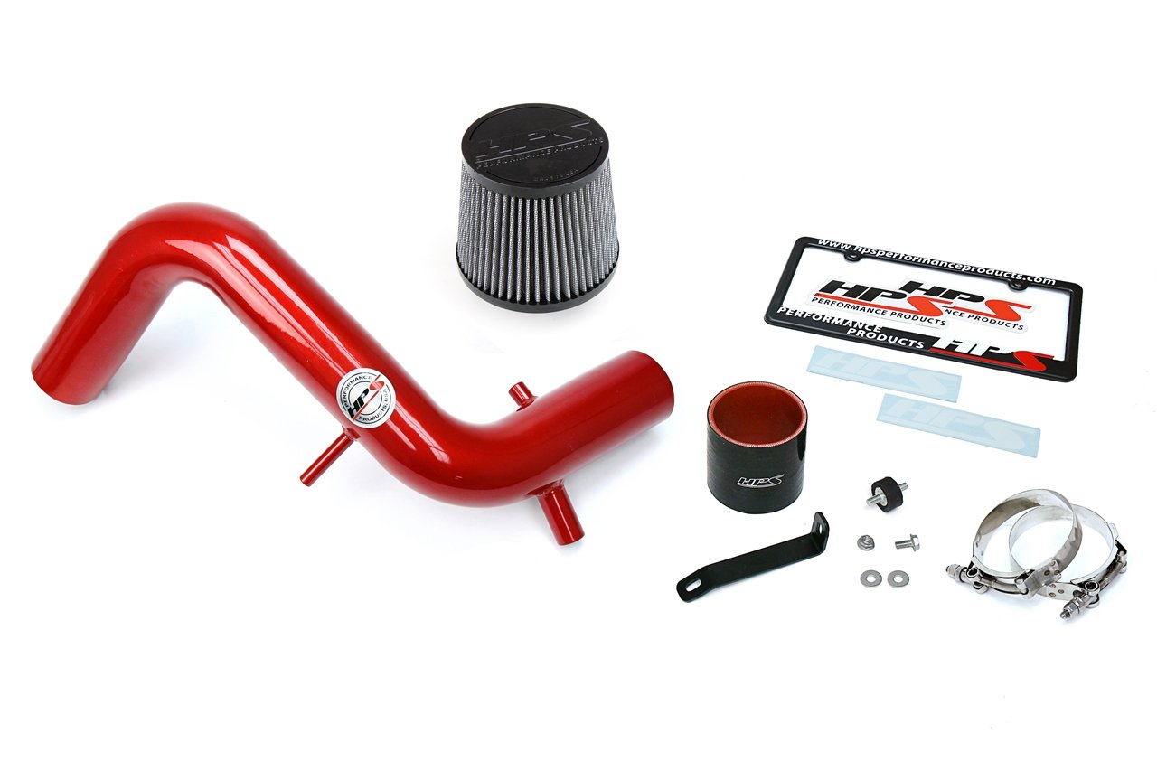 HPS Performance Shortram Air Intake Kit 2013-2017 Hyundai Veloster 1.6L Turbo, Red