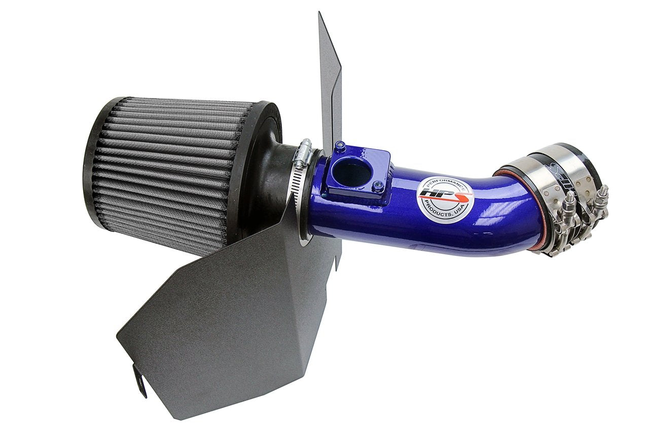 HPS Performance Shortram Air Intake Kit 2006-2007 Subaru WRX 2.5L Turbo, Includes Heat Shield, Blue