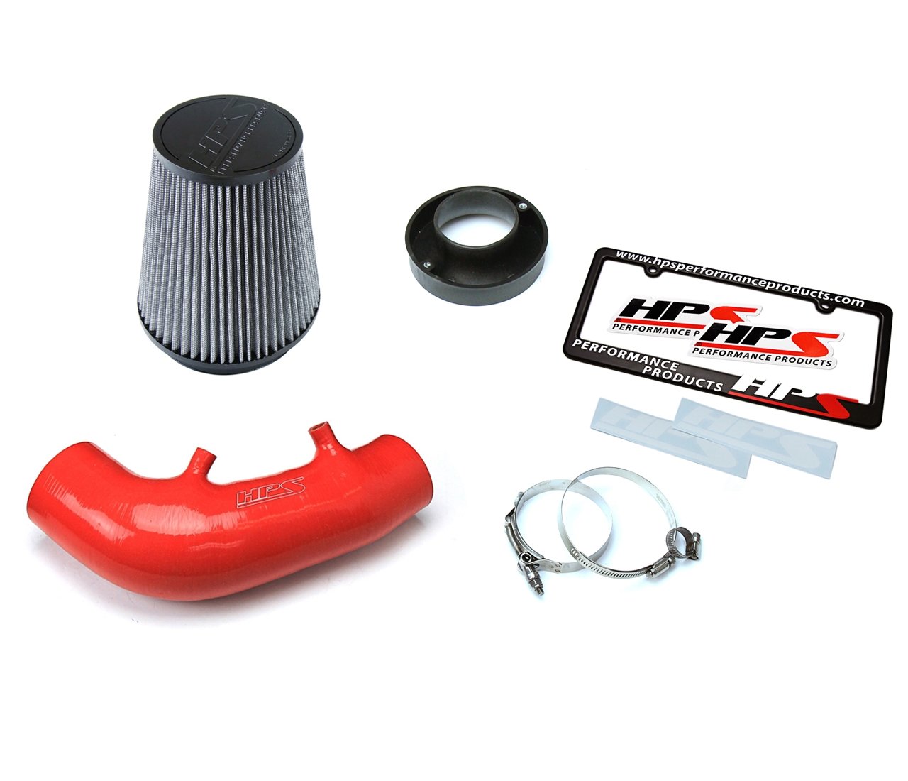 HPS Performance Shortram Air Intake Kit 2006-2009 Honda S2000 AP2 2.2L F22 drive-by-wire, Red