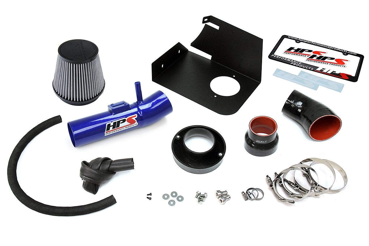 HPS Performance Shortram Air Intake Kit 2004-2011 Ford Ranger 4.0L V6, Includes Heat Shield, Blue